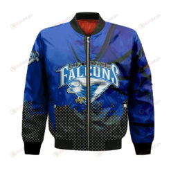 Air Force Falcons Bomber Jacket 3D Printed Basketball Net Grunge Pattern
