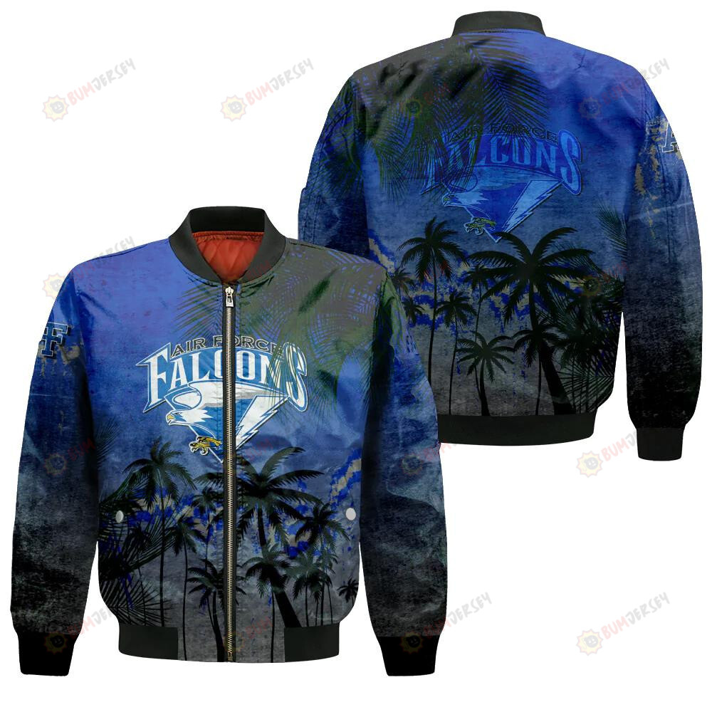 Air Force Falcons Bomber Jacket 3D Printed Coconut Tree Tropical Grunge