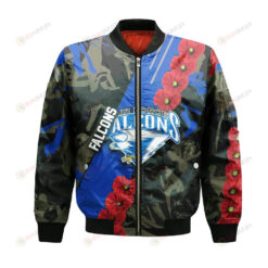 Air Force Falcons Bomber Jacket 3D Printed Sport Style Keep Go on