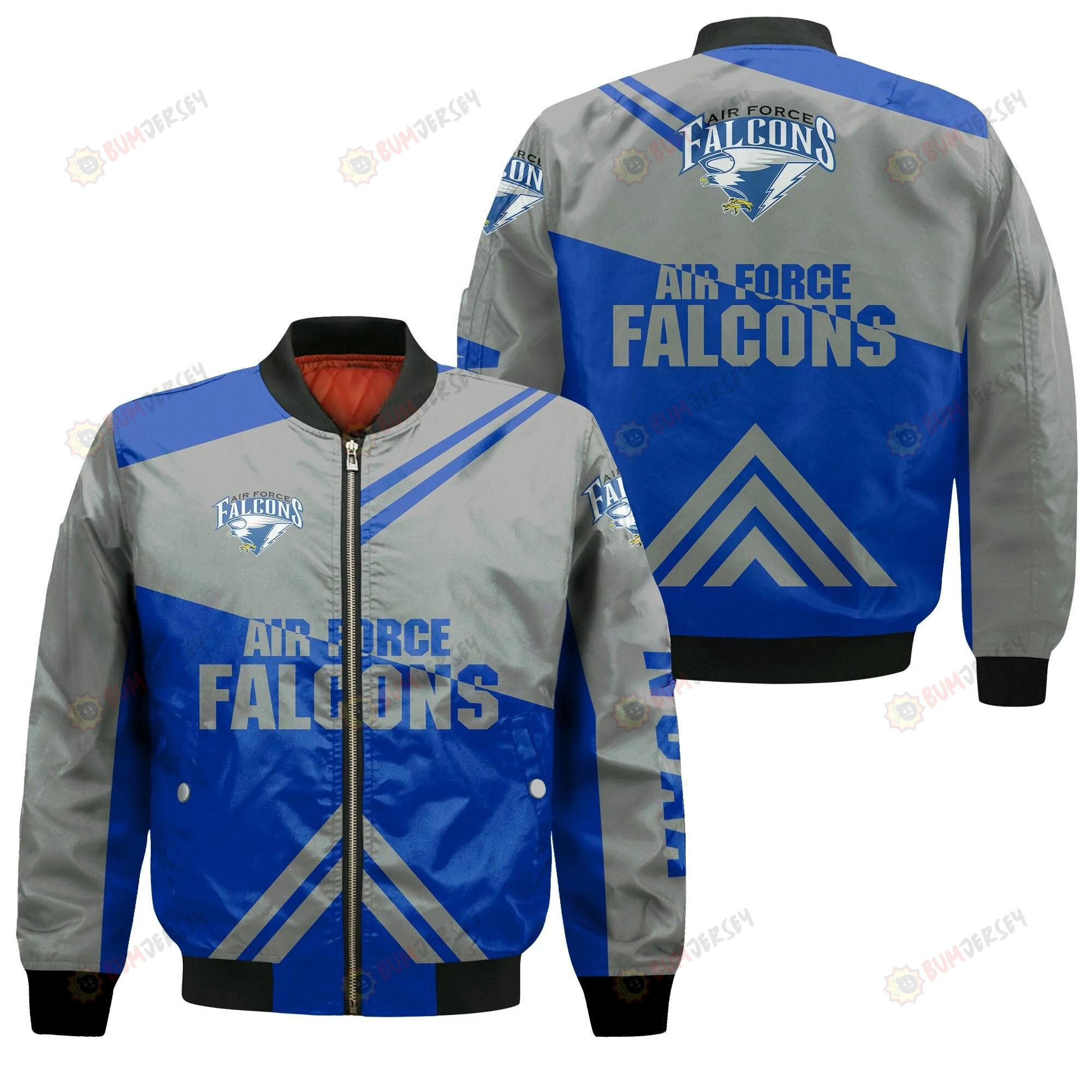 Air Force Falcons Football Bomber Jacket 3D Printed - Stripes Cross Shoulders