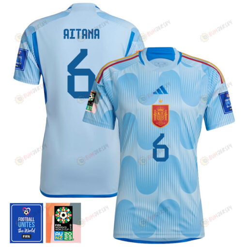 Aitana Bonmat? 6 Spain 1 Star FIFA Patch Women's National Team 2023-24 World Cup Away WOMEN Jersey