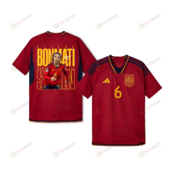 Aitana Bonmati 6 Signed Spain Women's National Team Road To Champions 2023-24 World Cup Home YOUTH Jersey - Red