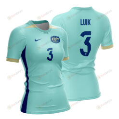 Aivi Luik 3 Australia 2023 Women Away Jersey - Turquoise - All Over Printed Jersey