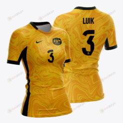 Aivi Luik 3 Australia 2023 Women Home Jersey - Yellow - All Over Printed Jersey