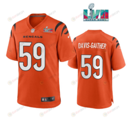 Akeem Davis Gaither 59 Cincinnati Bengals Super Bowl LVII Men's Jersey- Orange