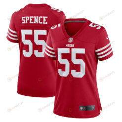 Akeem Spence 55 San Francisco 49ers Women's Home Game Player Jersey - Scarlet