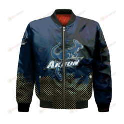 Akron Zips Bomber Jacket 3D Printed Basketball Net Grunge Pattern