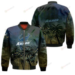 Akron Zips Bomber Jacket 3D Printed Coconut Tree Tropical Grunge