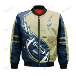 Akron Zips Bomber Jacket 3D Printed Flame Ball Pattern