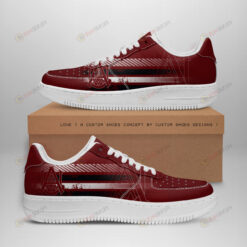 Alabama A&M Bulldog Logo Stripe Pattern Air Force 1 Printed In Red