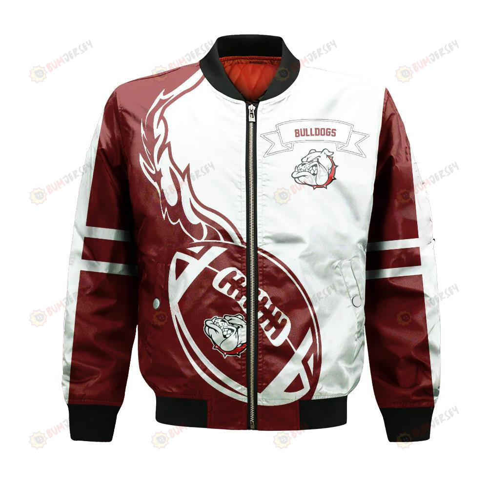 Alabama A&M Bulldogs Bomber Jacket 3D Printed Flame Ball Pattern