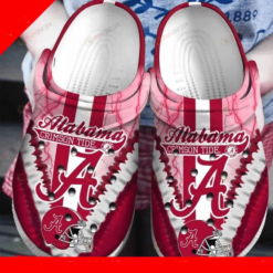 Alabama Crimson Tide Crocs Crocband Clog Comfortable Water Shoes In Pink Red - AOP Clog