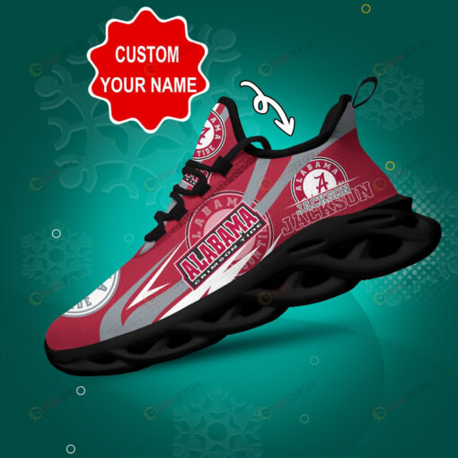 Alabama Crimson Tide Logo Custom Name 3D Max Soul Sneaker Shoes