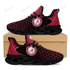 Alabama Crimson Tide Logo Custom Name Pattern 3D Max Soul Sneaker Shoes In Red And Black