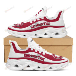 Alabama Crimson Tide Logo Custom Name Pattern 3D Max Soul Sneaker Shoes In Red And White