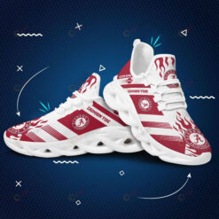 Alabama Crimson Tide Logo Fire Pattern Custom Name 3D Max Soul Sneaker Shoes