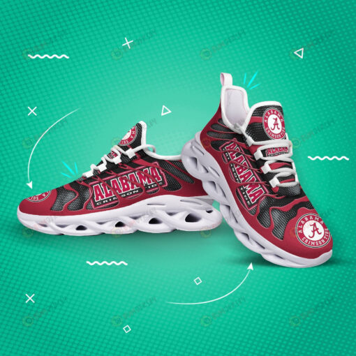 Alabama Crimson Tide Logo Hole Pattern 3D Max Soul Sneaker Shoes In Red