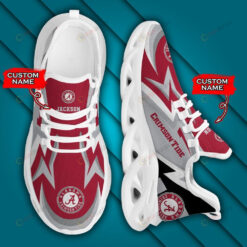 Alabama Crimson Tide Logo Lightening Pattern Custom Name 3D Max Soul Sneaker Shoes