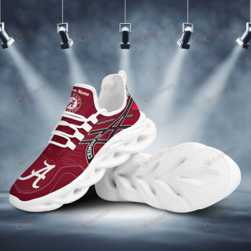 Alabama Crimson Tide Logo Pattern Custom Name 3D Max Soul Sneaker Shoes