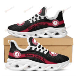 Alabama Crimson Tide Logo Pattern Custom Name 3D Max Soul Sneaker Shoes In Black