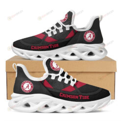 Alabama Crimson Tide Logo Pattern In Black Custom Name 3D Max Soul Sneaker Shoes