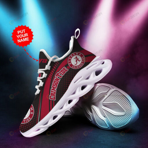 Alabama Crimson Tide Logo Polka Dot Pattern Custom Name 3D Max Soul Sneaker Shoes