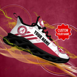 Alabama Crimson Tide Logo Red Stripe Pattern 3D Max Soul Sneaker Shoes