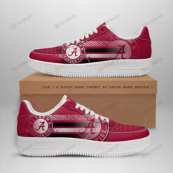 Alabama Crimson Tide Logo Stripe Pattern Air Force 1 Printed In Red