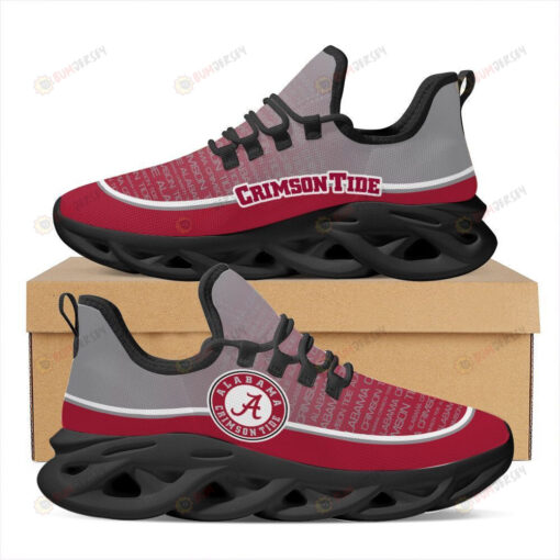 Alabama Crimson Tide Logo Text Pattern 3D Max Soul Sneaker Shoes