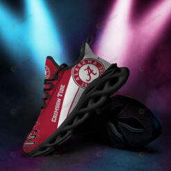 Alabama Crimson Tide Logo Torn Pattern 3D Max Soul Sneaker Shoes In Red