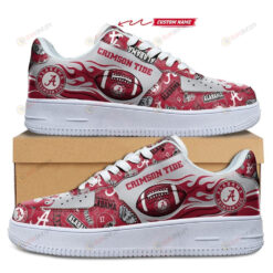 Alabama Crimson Tide NCAA Football Team Logo Pattern Air Force 1 Printed In Red