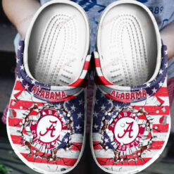 Alabama Flag American Flag Breaking Pattern Crocs Classic Clogs Shoes - AOP Clog