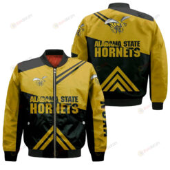 Alabama State Hornets Football Bomber Jacket 3D Printed - Stripes Cross Shoulders