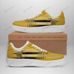 Alabama State Hornets Logo Stripe Pattern Air Force 1 Printed In Yellow