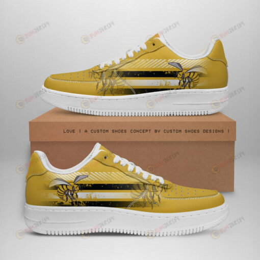 Alabama State Hornets Logo Stripe Pattern Air Force 1 Printed In Yellow