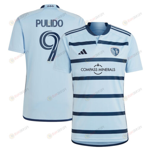 Alan Pulido 9 Sporting Kansas City 2023 Hoops 4.0 Men Player Jersey - Light Blue