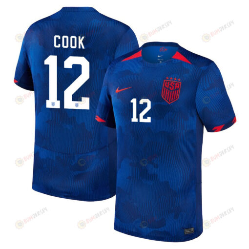 Alana Cook 12 USA Women's National Team 2023-24 World Cup Away Men Jersey