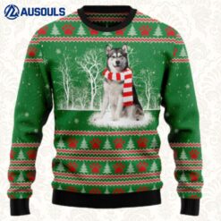 Alaskan Malamute Winter Tree Ugly Sweaters For Men Women Unisex