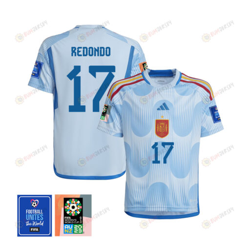 Alba Redondo 17 Spain 1 Star FIFA Patch Women's National Team 2023-24 World Cup Away Jersey