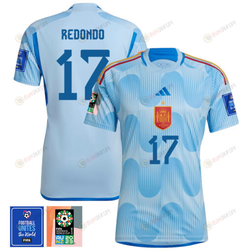 Alba Redondo 17 Spain 1 Star FIFA Patch Women's National Team 2023-24 World Cup Away WOMEN Jersey