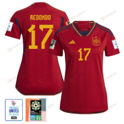 Alba Redondo 17 Spain 1 Star FIFA Patch Women's National Team 2023-24 World Cup Home Women Jersey