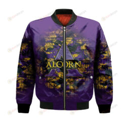 Alcorn State Braves Bomber Jacket 3D Printed Camouflage Vintage