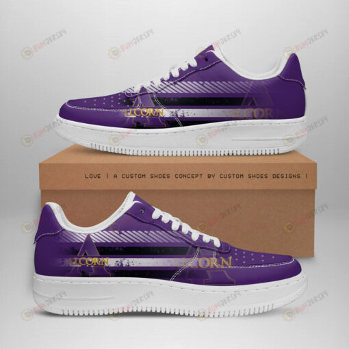 Alcorn State Braves Logo Stripe Pattern Air Force 1 Printed In Purple