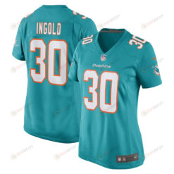 Alec Ingold Miami Dolphins Women's Game Player Jersey - Aqua