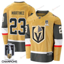 Alec Martinez 23 Vegas Golden Knights 2023 Stanley Cup Champions Patch Breakaway Home Jersey - Gold