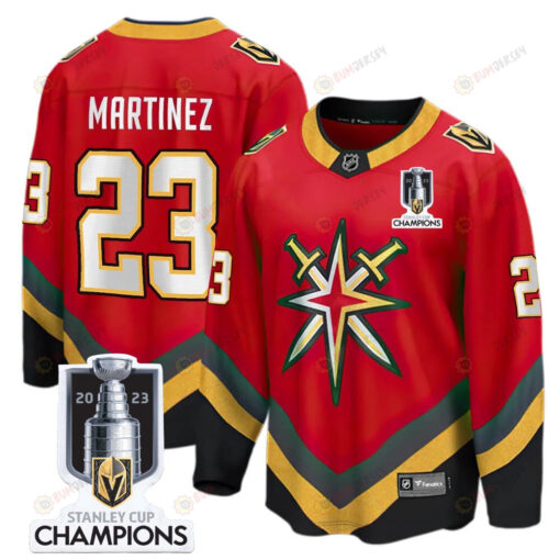 Alec Martinez 23 Vegas Golden Knights 2023 Stanley Cup Champions Patch Reverse Editon Jersey - Red