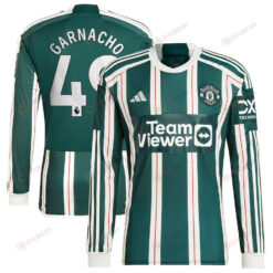 Alejandro Garnacho 49 Manchester United 2023/24 Away Long Sleeve Men Jersey - Green