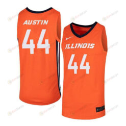 Alex Austin 44 Illinois Fighting Illini Elite Basketball Men Jersey - Orange