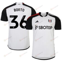 Alex Borto 36 Fulham FC 2023-24 EFL Home Men Jersey - White