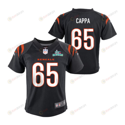 Alex Cappa 65 Cincinnati Bengals Super Bowl LVII Champions Youth Jersey - Black